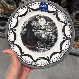 4x  Royal Stafford Halloween Sorcerer 8" Salad Plate Witches Spell